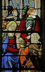 Fenster mit Darstellung der Anbetung der Heiligen Drei Könige mit dem Heiligen Josef, 1530